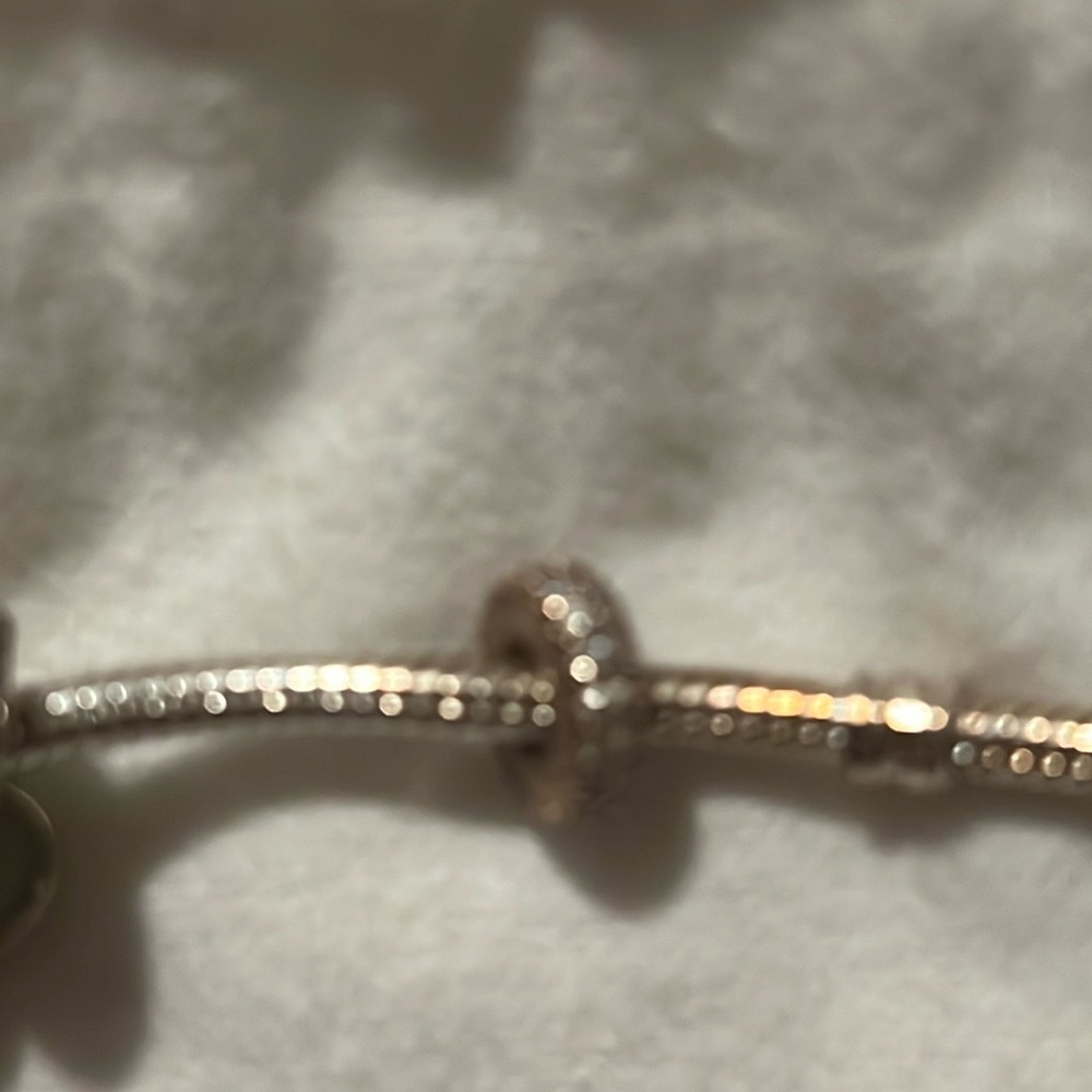 Two rose gold pandora spacers